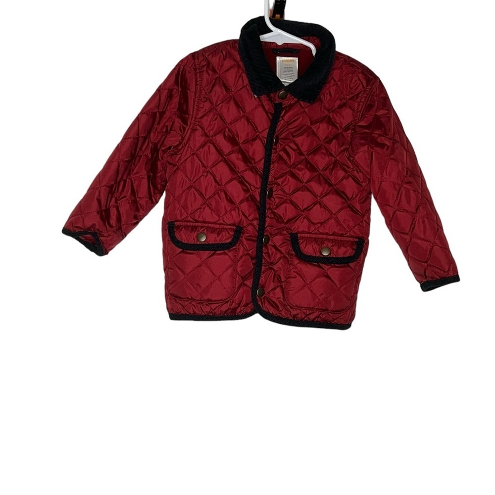 Gymboree boys red quilted driving jacket sz 2-3T